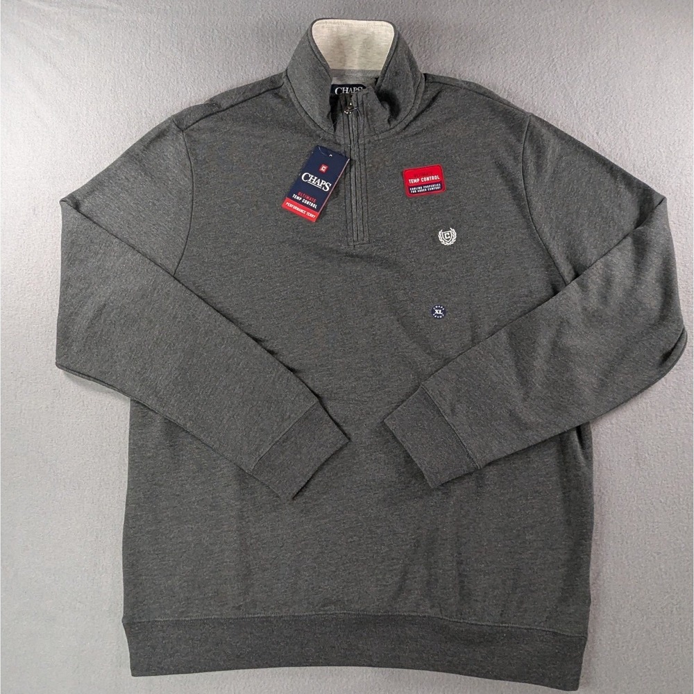 Chaps Mens Ultimate Temp Control Performance Terry Pullover Size XL Gray Heather